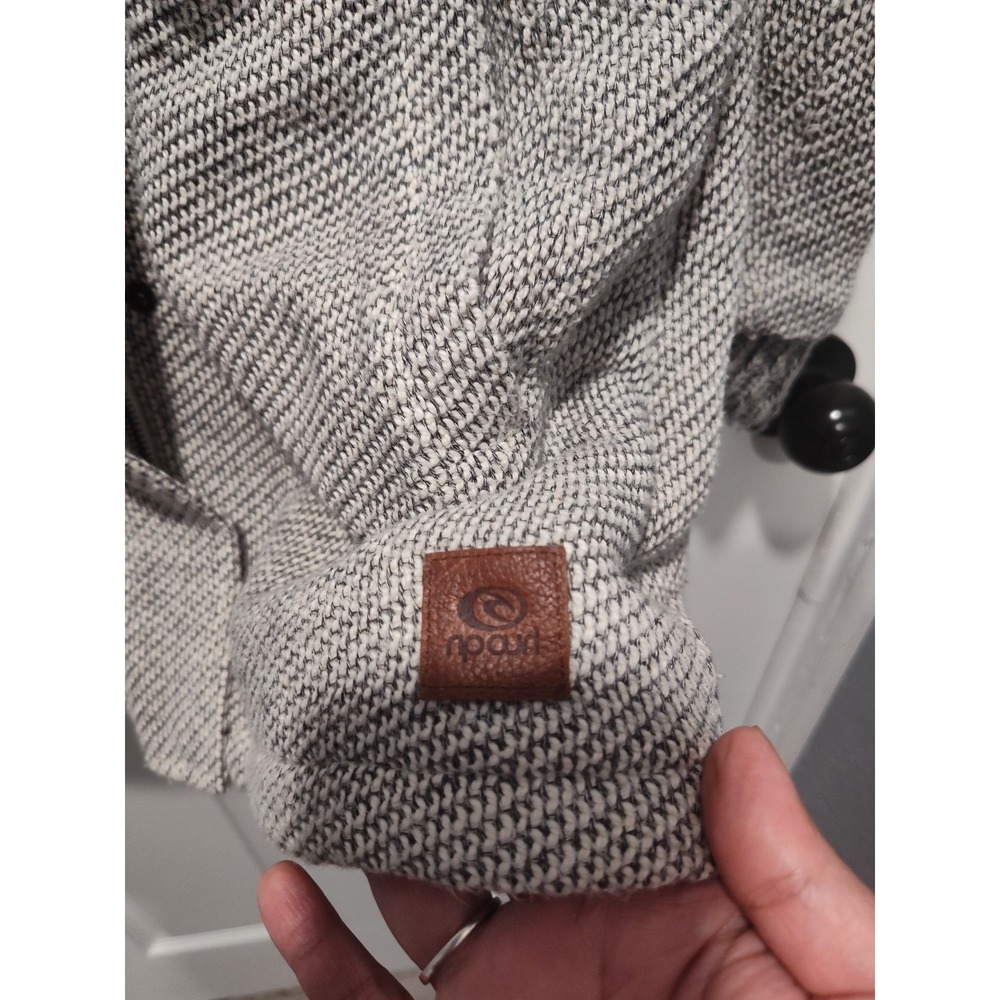 Rip Curl Penny Longline Fleece Lined Jacket Small Gray Hoodie Full Zip Cozy Warm - Picture 3 of 12